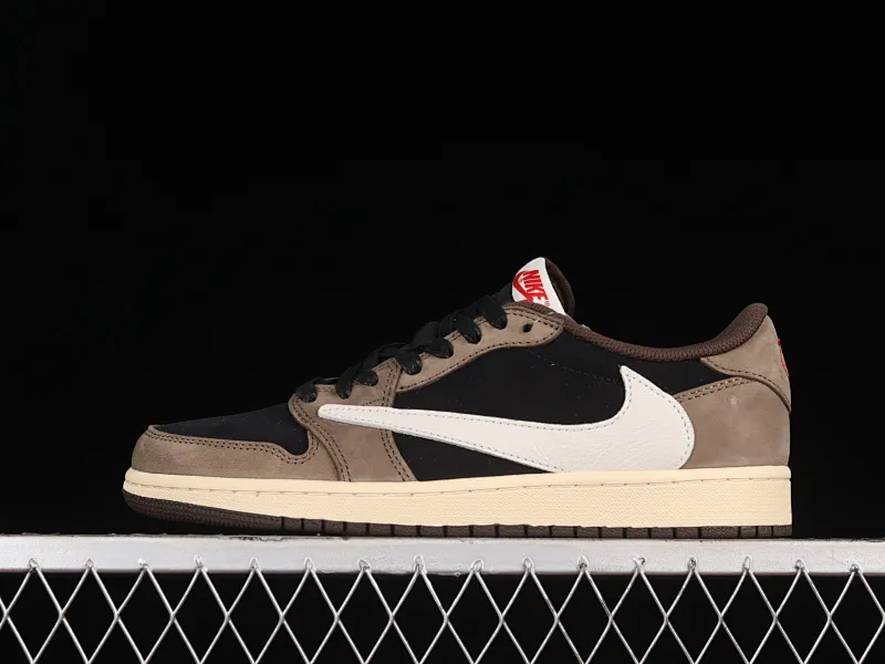 All categories Air Jordan Jordan series basketball shoes Air Jordan 1 Low pure original version Travis Scott x Jordan 1 low AJ 1 OG barb reverse hook grimace low top CQ4277-001